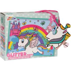 Unicorn glitter puzzel 24 stukjes | Puzzel eenhoorn | 30 x 40 cm | Meisjes puzzel vanaf 3 jaar | Unicorn speelgoed | Unicorn | Puzzel met glitter